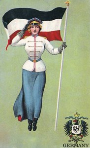 Tysk Kvinde med et tysk flag (fra 1906)